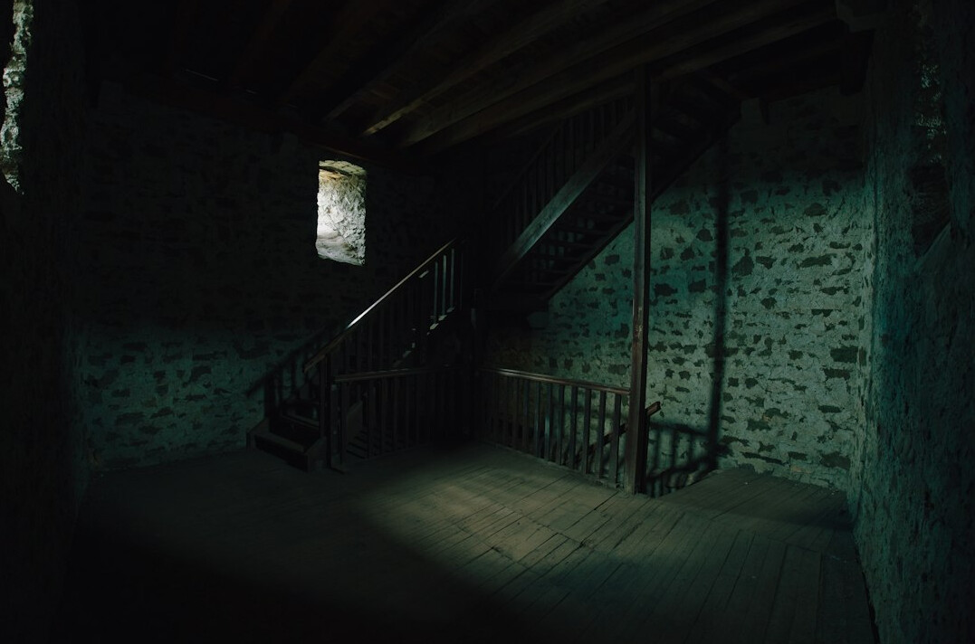 mysterious shadow in dark room